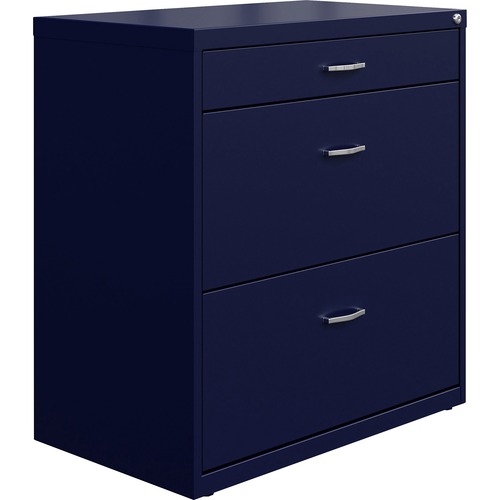NuSparc Pencil Drawer Lateral File - 30" x 17.6" x 31.7" - 2 x Drawer(s) for File, Pencil - Letter - Lateral - Interlocking, Anti-tip, Ball Bearing Slide, Ball-bearing Suspension, Removable Lock, Durable, Nonporous Surface, Adjustable Leveler - Navy - Ste