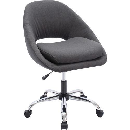 NuSparc Resimercial Lounge/Task Chair - Neutral Gray Fabric Seat - Low Back - 5-star Base - Gray - 1 Each