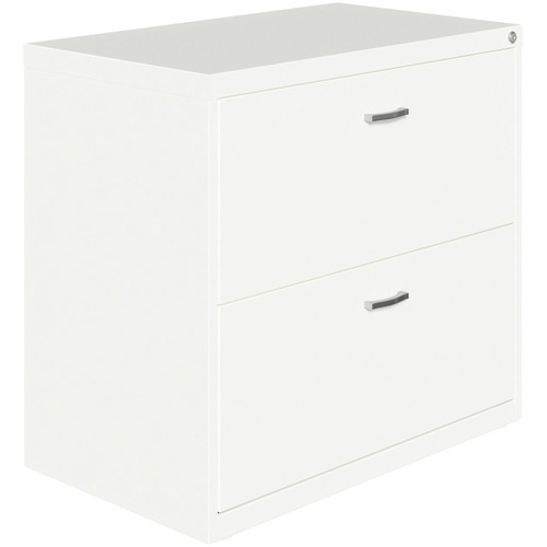 NuSparc 2-Drawer Lateral File - 30" x 17.6" x 27.7" - 2 x Drawer(s) for File - Letter - Lateral - Interlocking, Anti-tip, Ball Bearing Slide, Ball-bearing Suspension, Removable Lock, Leveling Glide, Adjustable Glide, Durable, Nonporous Surface - White - S