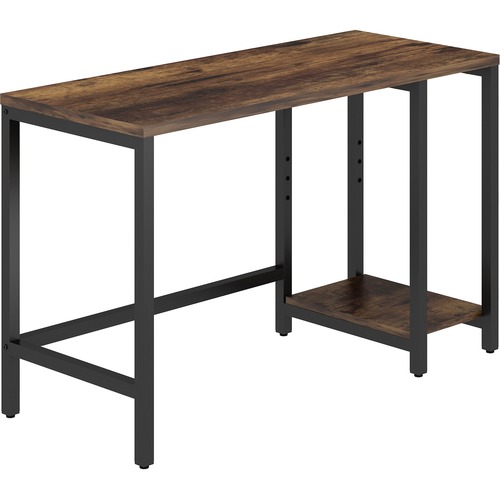 NuSparc Metal Frame Desk - Vintage Oak, Black Top - Contemporary Style - 220 lb Capacity x 47.20" Table Top Width x 19.70" Table Top Depth x 1" Table Top Thickness - 29.50" Height - Assembly Required - High Pressure Laminate (HPL) Top Material