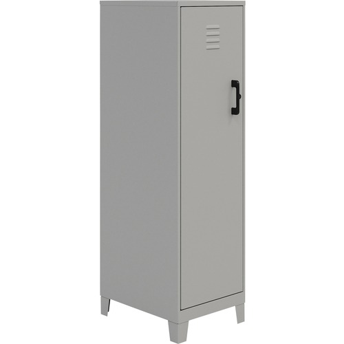 NuSparc Personal Locker - 4 Shelve(s) - for Office, Home, Sport Equipments, Toy, Game, Classroom, Playroom, Basement, Garage - Overall Size 53.3" x 14.2" x 18" - Silver - Steel - TAA Compliant