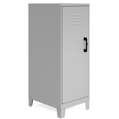 NuSparc Personal Locker - 3 Shelve(s) - for Office, Home, Sport Equipments, Toy, Game, Classroom, Playroom, Basement, Garage - Overall Size 42.5" x 14.2" x 18" - Silver - Steel - TAA Compliant