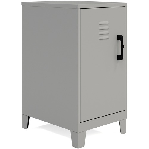 NuSparc Personal Locker - 2 Shelve(s) - for Office, Home, Sport Equipments, Toy, Game, Classroom, Playroom, Basement, Garage - Overall Size 27.5" x 14.2" x 18" - Silver - Steel - TAA Compliant