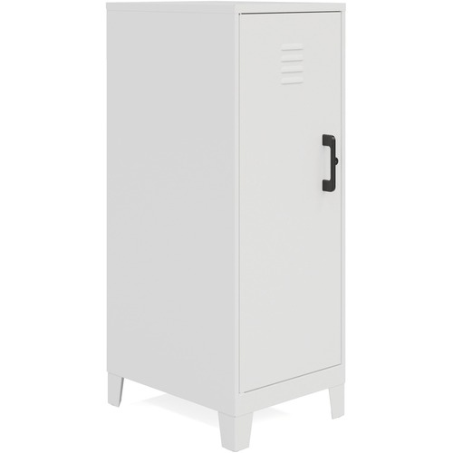 NuSparc Personal Locker - 3 Shelve(s) - for Office, Home, Sport Equipments, Toy, Game, Classroom, Playroom, Basement, Garage - Overall Size 42.5" x 14.2" x 18" - White - Steel - TAA Compliant