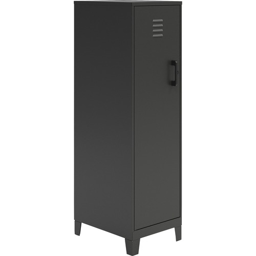NuSparc Personal Locker - 4 Shelve(s) - for Office, Home, Sport Equipments, Toy, Game, Classroom, Playroom, Basement, Garage - Overall Size 53.3" x 14.2" x 18" - Black - Steel - TAA Compliant