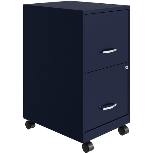 NuSparc Mobile File Cabinet - 14.2" x 18" x 26.5" for File - Letter - Mobility, Locking Drawer, Glide Suspension, 3/4 Drawer Extension, Cam Lock, Nonporous Surface - Blue - Painted Steel, Steel - Recycled - Assembly Required