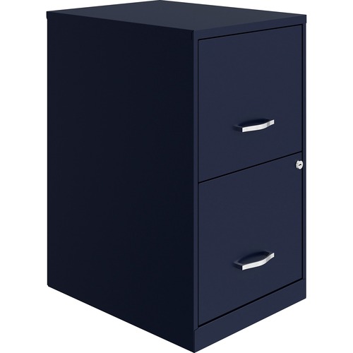 NuSparc File Cabinet - 14.2" x 18" x 24.5" - 2 x Drawer(s) for File - Letter - Vertical - Locking Drawer, Glide Suspension, Nonporous Surface - Blue - Baked Enamel - Steel - Recycled