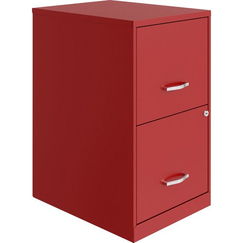 NuSparc File Cabinet - 14.2" x 18" x 24.5" - 2 x Drawer(s) for File - Letter - Vertical - Locking Drawer, Glide Suspension, Nonporous Surface - Red - Baked Enamel - Steel - Recycled