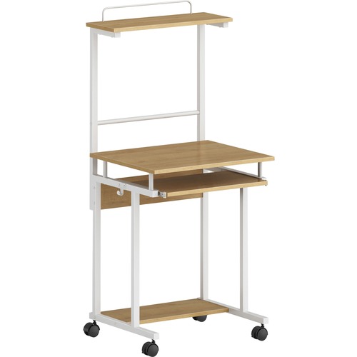 NuSparc Mobile Computer Workstation w/Keybrd Tray - For - Table TopMaple, White Top - 110 lb Capacity x 23.60" Table Top Width x 20.60" Table Top Depth - 53.50" Height - Assembly Required - Medium Density Fiberboard (MDF) Top Material - 1 Each