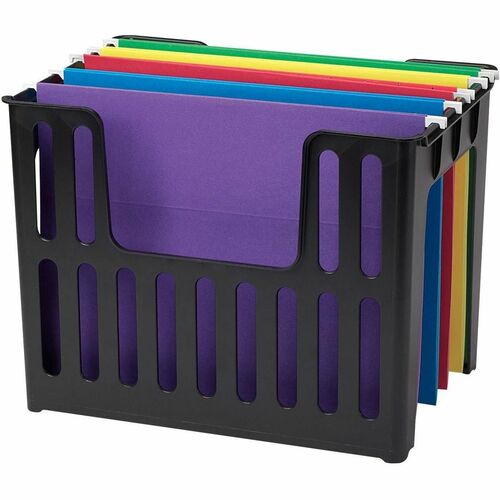 Grand & Toy Letter Recycled Hanging Folder - 8 1/2" (215.90 mm) x 11" (279.40 mm) - Plastic - Black - 25% Recycled