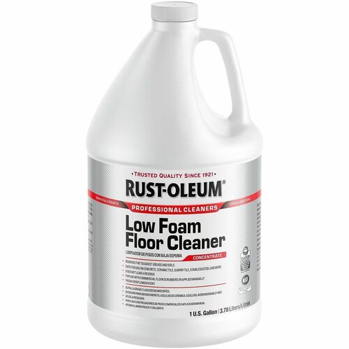 Rust-Oleum Pro Heavy-Duty Low-Foam Floor Cleaner - For Multi Surface, Multipurpose - Concentrate - 128 fl oz (4 quart) - 10.8 to 11.5 pH - Lemon Scent - Recommended For: Grease Remover, Oil Remover, Soil Remover - Low Foaming, Residue-free - Clear - 1 Eac