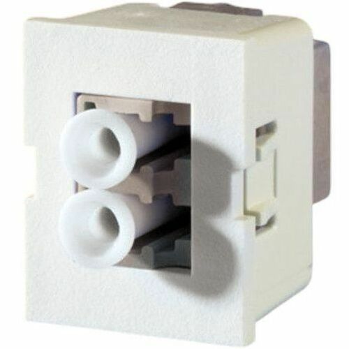 Ortronics TracJack Module, LC Duplex, Multimode, Beige Adapter, Cloud White Housing