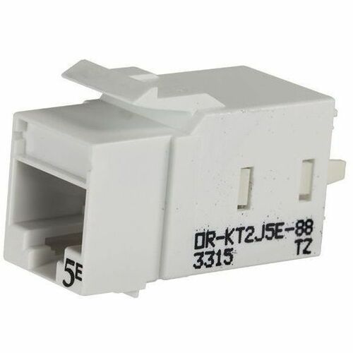 Ortronics Category 5e Keystone Jack, Lacing Cap Termination, Fog White, 25 Pack