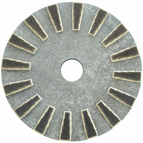 Scotch-Brite Diamond Floor Brush 1000 - Round - Cleaning, Polishing - Concrete, Terrazzo, Stone Floor - 175 rpm to 600 rpm Speed Supported - Flexible, Durable, Clog Resistant, Debris Remover - Steel - Gray