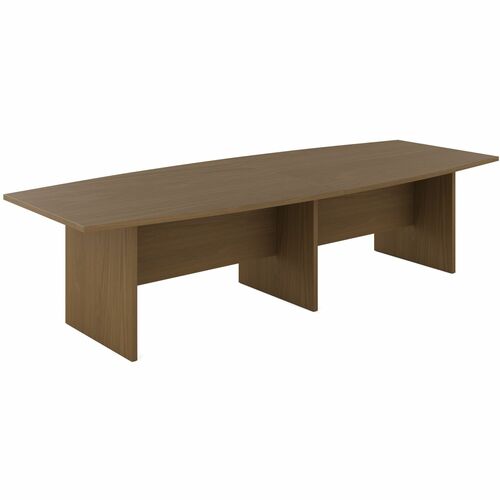 Offices To Go Newland 120" Boat Shaped Conference Table - 120" x 48"29" , 1" Top, 0.1" Edge - Material: Thermofused Laminate (TFL) - Finish: Winter Cherry - For Workstation, Office, Meeting, Training, Conference Room