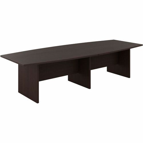 Offices To Go Newland 120" Boat Shaped Conference Table - 120" x 48"29" , 1" Top, 0.1" Edge - Material: Thermofused Laminate (TFL) - Finish: Dark Espresso - For Workstation, Office, Training, Meeting, Conference Room