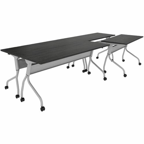 Offices To Go Newland | 60" FLIP-TOP Training Table - 60" x 24"29.5" , 1" - Asian Night Table Top - Flip Top, Lockable, Locking Casters - For Training, Office, Meeting, Education