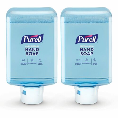 PURELL® ES10 Antimicrobial Foaming Hand Soap - 40.6 fl oz (1200 mL) - Touchless Dispenser - Kill Germs, Dirt Remover, Soil Remover - Hand - Moisturizing - Clear - Dye-free, Phthalate-free, Paraben-free, Triclosan-free, Bio-based, Scented - 2 / Carton