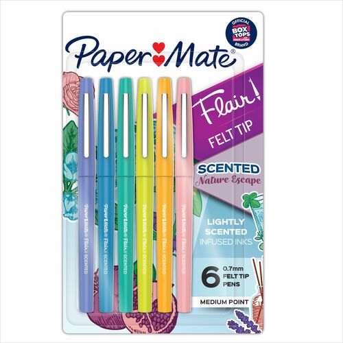 Paper Mate Flair Scented Pens - Medium Pen Point - 0.7 mm Pen Point Size - 6 / Pack