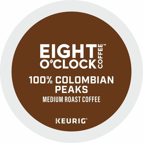 Eight O'Clock K-Cup Colombian Peaks Coffee - Compatible with Keurig K-Cup Brewer - Medium - 24 K-Cup - 24 / Box