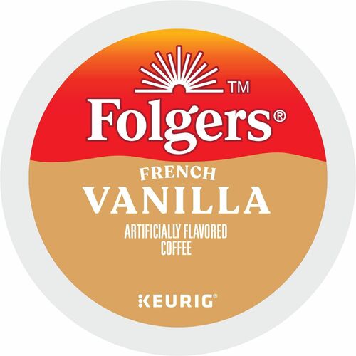 Folger K-Cup French Vanilla Coffee - Compatible with Keurig K-Cup Brewer - Medium - 24 K-Cup - 24 / Box