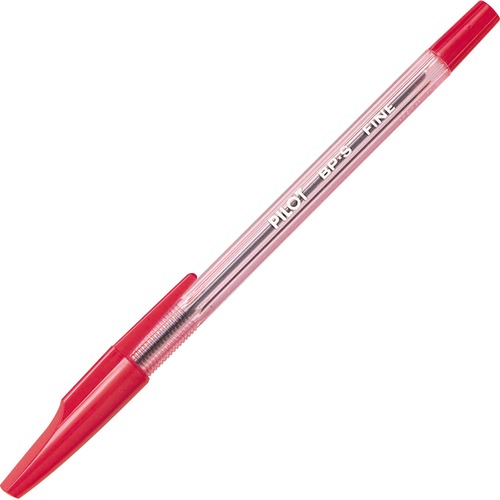 Better Ballpoint Stick Pen - Fine Pen Point - Refillable - Red - Clear Barrel - Stainless Steel Tip - 1 / Box