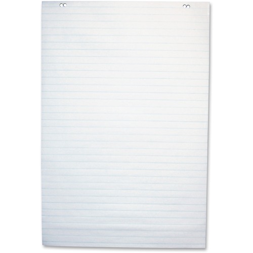 NCR Paper 50-sheet 1" Ruled Paper Easel Pad - 50 Sheets - 2 Hole(s) - 24" x 35 1/2" - White Paper - 5 / Box