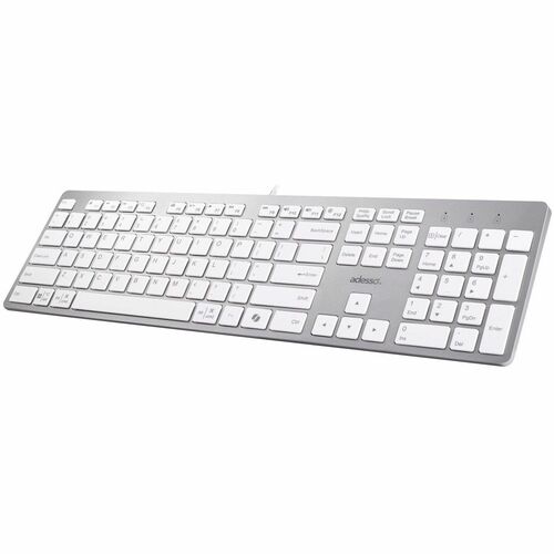 Clavier EasyTouch AKB-730UW - C&acirc;ble Connectivit&eacute; - USB Type C Interface - Anglais (USA) - Blanc Adesso