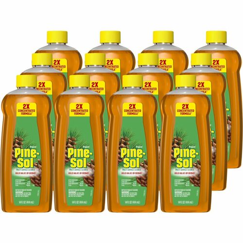 Pine-Sol Multi-Surface Cleaner - For Multi Surface - Concentrate - Liquid - 14 fl oz (0.4 quart) - Original Scent - Deodorize, Disinfectant, Dilutable - Yellow - 12 / Carton