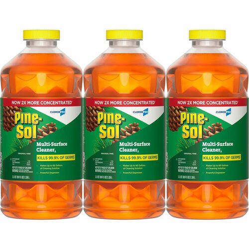 Pine-Sol Multi-Surface Cleaner - For Multi Surface - Concentrate - Liquid - 80 fl oz (2.5 quart) - Original Scent - Deodorize, Disinfectant, Dilutable - Yellow - 3 / Carton