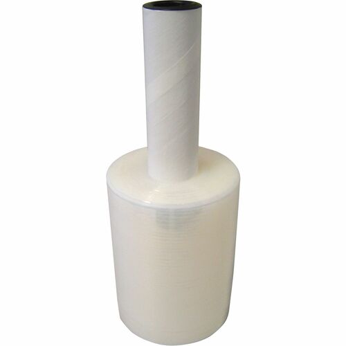 WP Extended Core Pallet Wrap - 5" Width x 1000 ft Length - Handle, Disposable - Clear - 15 / Carton