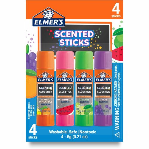 Elmer's Scented Glue Sticks - 0.21 oz - 4 / Pack - Tropical Mix