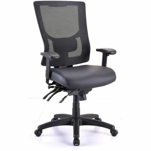 Lorell Conjure High-Back Office Chair - Vinyl, Foam, Polyurethane Seat - High Back - Black - Armrest - 1 Each