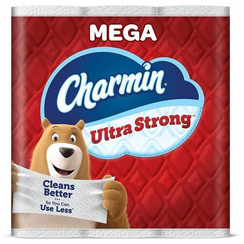 Charmin Ultra Strong Mega Roll - 2 Ply - Mega - White - 4 / Pack
