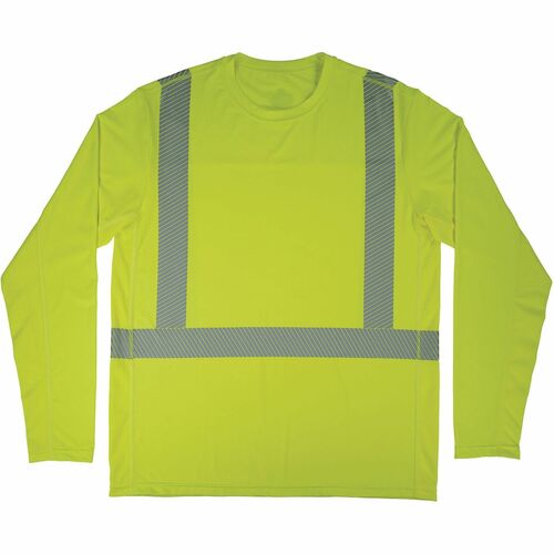 Chill-Its 6688 Cooling Hi-Vis Sun Shirts - Small Size - Fabric, MicroFiber, Polyester, Spandex - Lime