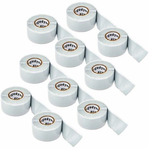 Ergodyne Squids 3755 Self-Adhering Tool Tethering Tape Trap - 12 ft Length x 1" Width - Gray - Fiberglass, Silicone - Damage Resistant, Puncture Resistant, Cut Resistant - For Tools, Construction, Oil & Gas - 10 Pack