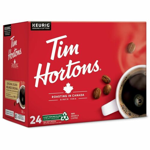 Tim Hortons K-Cup Original Blend Coffee - Compatible with K-Cup Brewer - Medium - K-Cup - Original Blend, Arabica - Kosher
