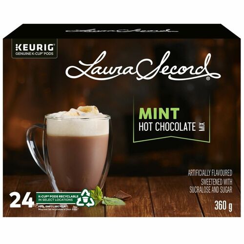 Laura Secord Hot Chocolate Mix Single-Serve K-Cup Pods, Mint, Box of 24 - Hot Chocolate Mix - 24 / Box