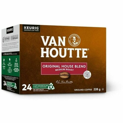 VAN HOUTTE K-Cup Original House Blend Medium Roast Coffee - Compatible with Keurig K-Cup Brewer - American, Regular - Medium - K-Cup - Original House Blend - 24 / Box