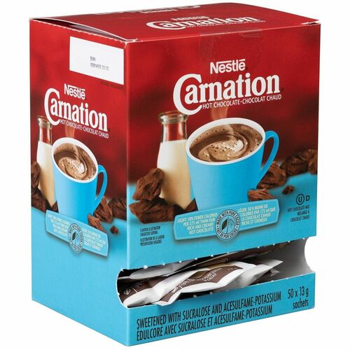 Carnation Hot Chocolate Light Sachets,  - 0.46 oz (13 g) - Hot Chocolate - 50 / Box
