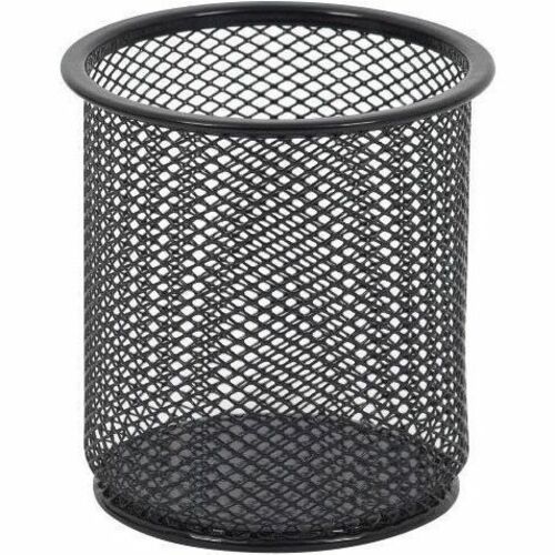 Merangue Large Mesh Pencil Cup - 3.75" (95.25 mm) Height x 3.75" (95.25 mm) Width x 3.75" (95.25 mm) Depth - Black - 1