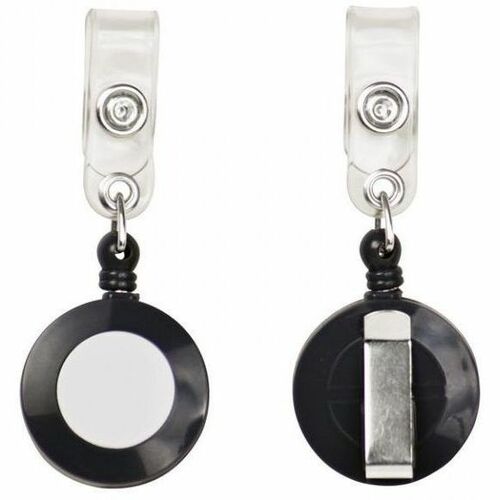 ACCO Retractable Badge Reel - 2.25" (57.15 mm) Height x 7.75" (196.85 mm) Width x 4.25" (107.95 mm) Depth - Nylon, Plastic, Metal - Black - Retractable Cord, Durable, Belt Clip, Sturdy, Extendable, Pocket Clip - 25 Pack