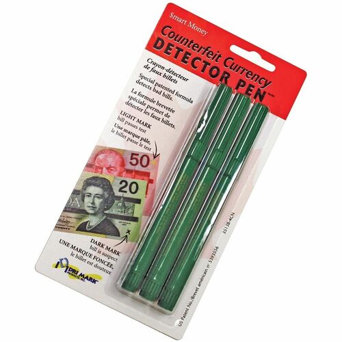 Dri Mark Portable Counterfeit Detector - Ink - Green - 3 / Pack