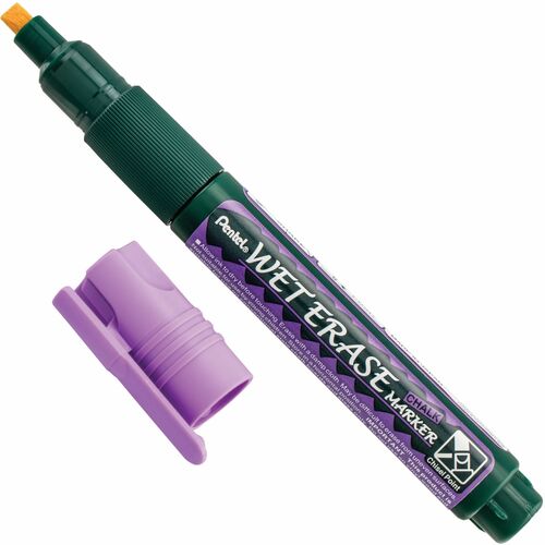 Pentel Arts Wet Erase Chalk Marker, Small Chisel Tip, Violet Ink - Pentel Arts Wet Erase Chalk Marker, Ideal on Blackboards and Windows, Small Chisel Tip, Violet Ink