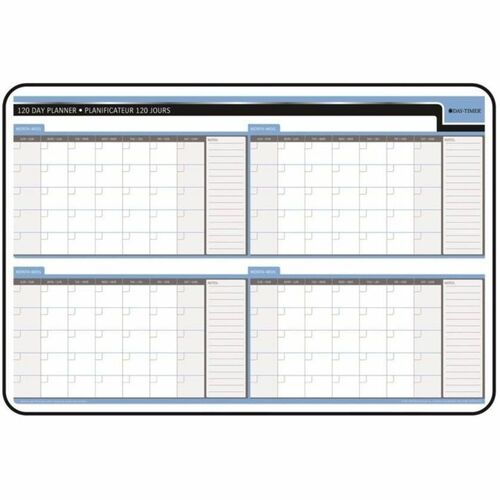 Day-Timer Standard Black Vinyl Frame Board, 120 Day, 24" x 36"