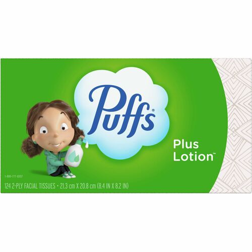 Puffs Basic Facial Tissue - Green - 124 Per Box - 24 / Carton