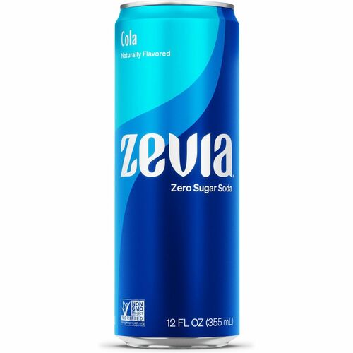 Zevia Zero Sugar Soda - Ready-to-Drink - Sugar Free - 12 fl oz (355 mL) - Cola - 12 / Carton