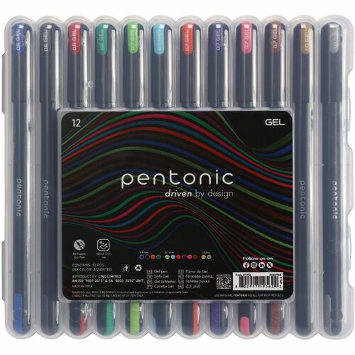 Pen-Tab Gel Pens - 1 mm Pen Point Size - Assorted Gel-based Ink - 25 / Pack