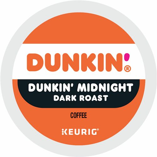 Dunkin'® K-Cup Midnight Coffee - Compatible with Keurig Brewer - Dark - 22 / Box