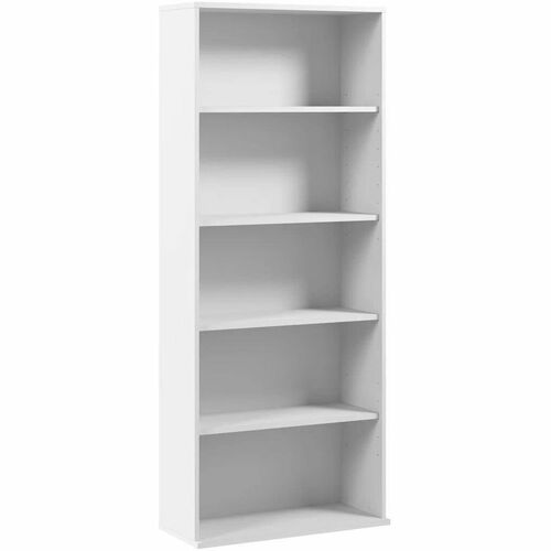Bush Business Furniture Hustle Tall 5 Shelf Bookcase - 30" x 13"72" - 5 Shelve(s) - 3 Adjustable Shelf(ves) - Material: Plastic, Metal, Thermofused Laminate (TFL), Engineered Wood - Finish: White - Durable, Scratch Resistant, Stain Resistant, Damage Resis